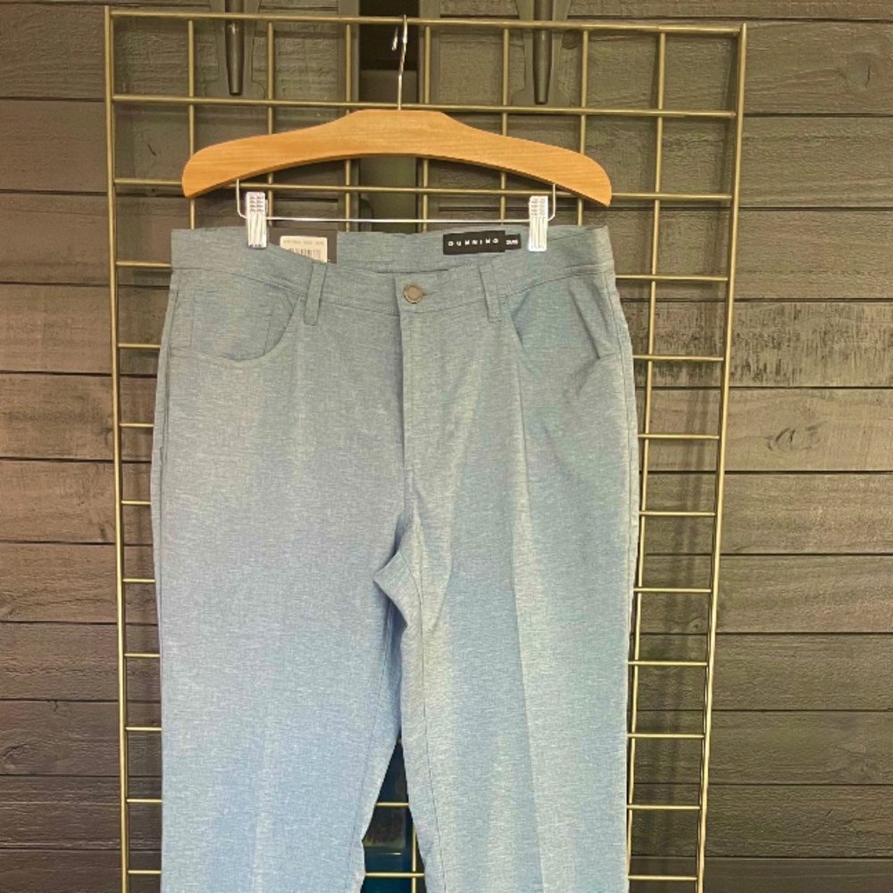 DUNNING Mens 5-pocket Golf Pant, sz 34, Heather Navy